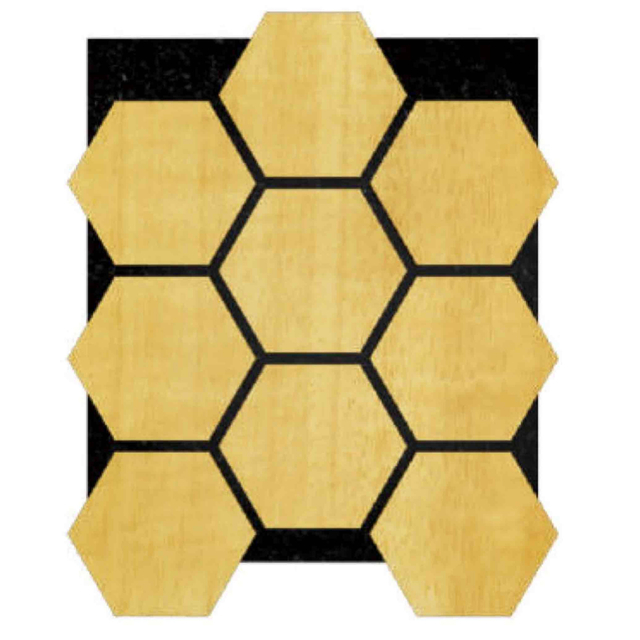 Hexagon akustiske lamelpaneler